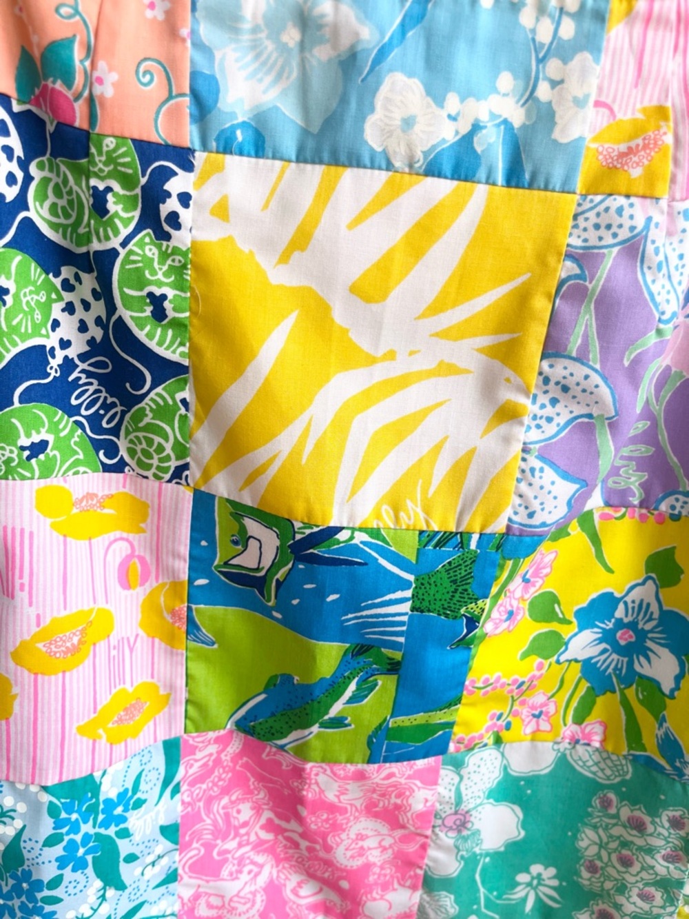 Lilly Pulitzer Rare Vintage 1960s, 1970s The Lilly Skirt PATCHWORK Skirt - Picture 3 of 8